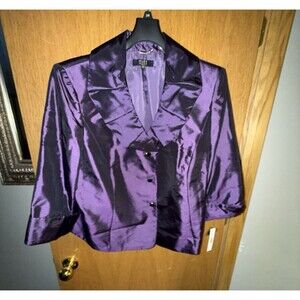 Alex Marie Blazer Jacket Women 20W Purple Career Office Sheer Classy NWT $119